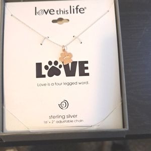 Rose Gold paw print necklace